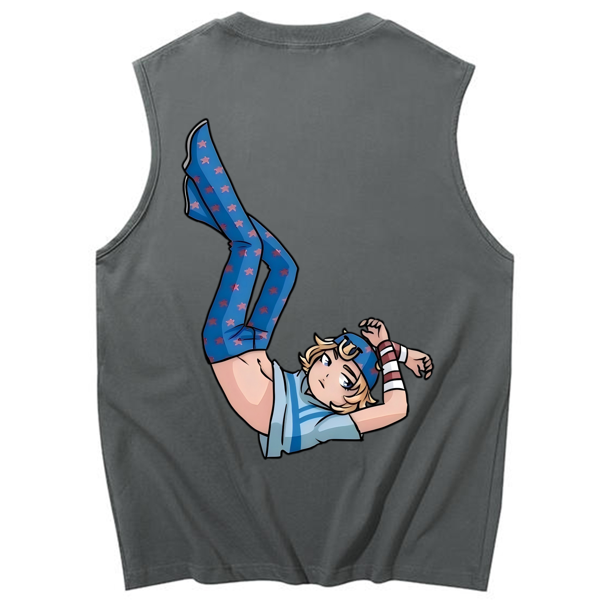 （画像用） ジョジョの奇妙な冒険 グイード?ミスタ JoJo's Bizarre Adventure Guido Mista コットン100％タンクトップ（背面プリント）